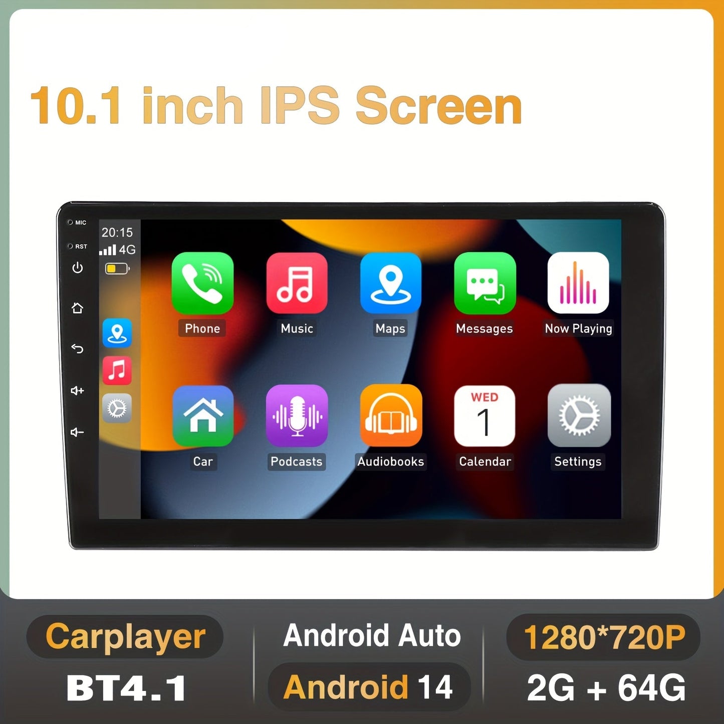 2 DIN Autoradio – Double Din Radio – Multimedia Speler – Auto Stereo – Navigatiesysteem – 10,1 Inch IPS HD Touchscreen – Android 14 Met GPS & AHD Camera