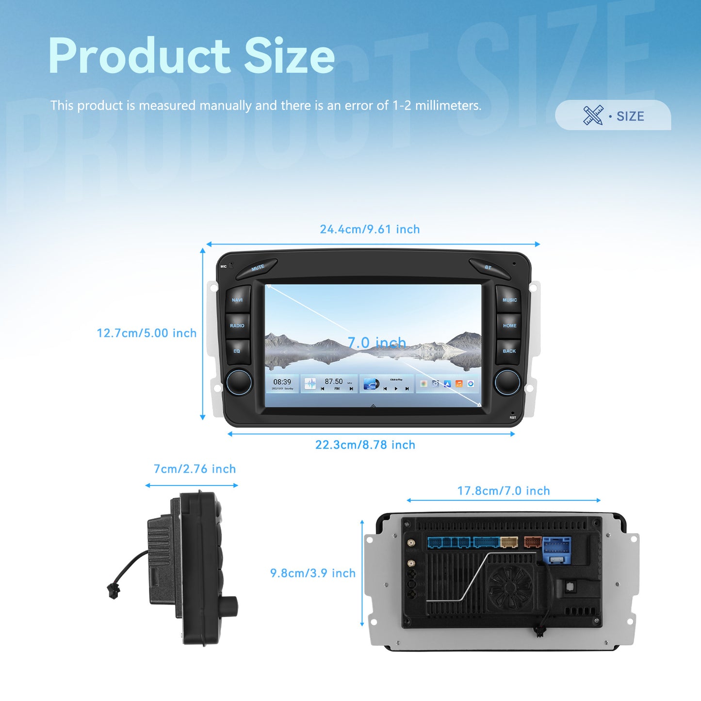 Android 15 Auto Multimedia Speler – Android Car Radio – Auto Media Player – Touchscreen Navigatie Systeem – Auto Entertainment Unit – 7-Inch HD Scherm – 8-Core Processor 4GB RAM 64GB Opslag – Wireless CarPlay & Android Auto
