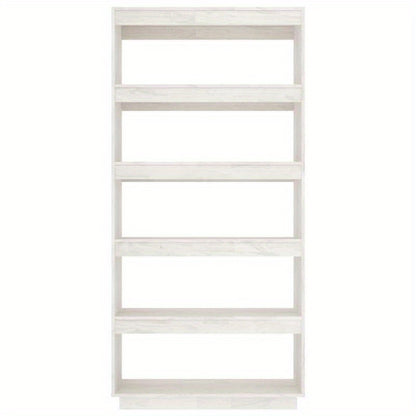 Bookshelf/Room Divider 80X35X167 Cm Made of Solid Pine Wood in White