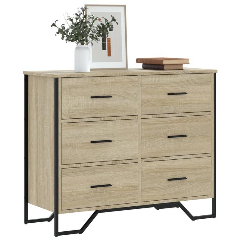 Easy Assembly Modern Dresser - 4-Drawer Storage Cabinet with, Beige Oak Finish, Sturdy Legs - Space-Saving Organizer for Bedroom, Living Room, Office - Engineered Wood Construction (91x35.5x74.5cm) - Ideal for Small Apartment