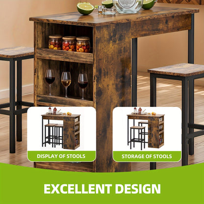 Bartafel – Bar Tafel – Statafel – Keukentafel – Eettafel – Compact Design – Metalen Frame Met 3 Niveaus