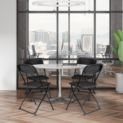 Inklapbare Kunststof Stoelen – Opvouwbare Stoelen – Vouwstoelen – Tuinstoelen – Draagbare Stoelen – Set Van 8 Zwart – Duurzaam Kunststof – Compact Opbergen