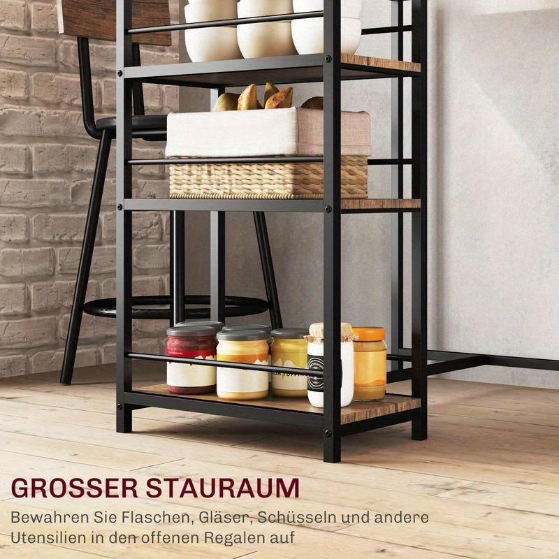 3-in-1 Barset – Bartafel – Hoogtafel – Bistroset – Eethoek – Ruimtebesparend – Stevig MDF en Metaal – Inclusief 2 Comfortabele Stoelen met Kussens
