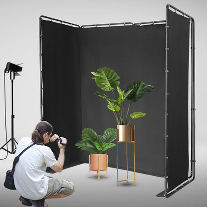 Fotografie Achtergrondstandaard – Backdrop Frame – Fotostatief – Studio Beugel – Achtergrondhouder – 4x2,4m Polyester – Makkelijk Montage & Draagtas