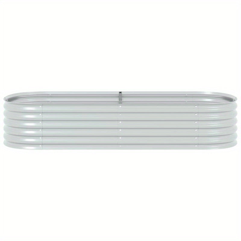 Raised Planter Box 240X80X44 Cm Galvanized Steel Silver