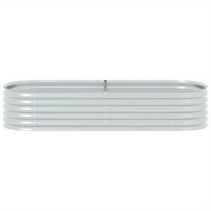 Raised Planter Box 240X80X44 Cm Galvanized Steel Silver