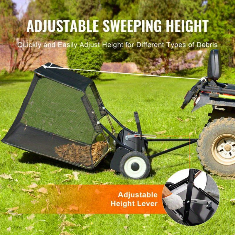 Bladveger – Bladzuiger – Bladverzamelaar – Tuinveger – Grasveger – 132 cm Werkbreedte – 740 Liter Opvangvolume – Verstelbare Veeghoogte – Duurzaam Polyester