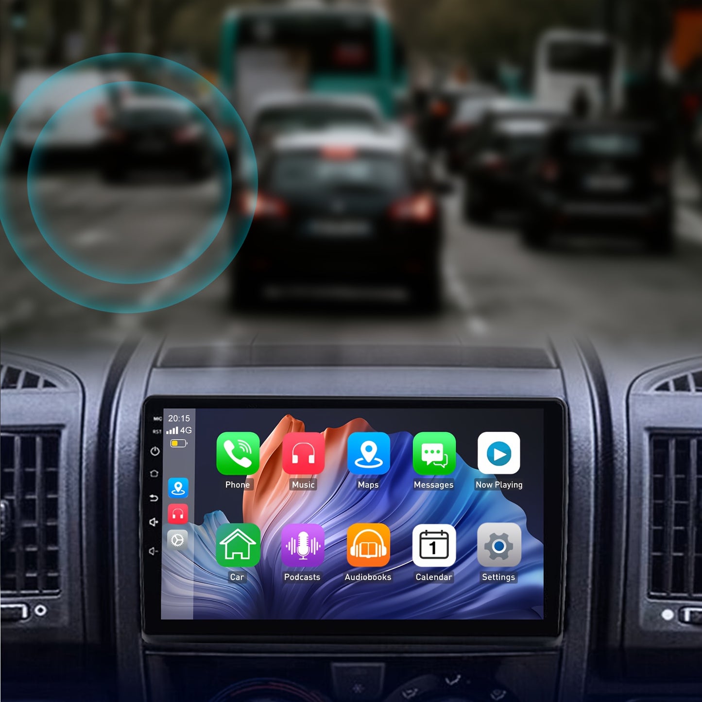 2-DIN Android Autoradio – Multimediaspeler – Touchscreen Radio – Car Stereo – 9 Inch IPS Scherm – Android Auto & Draadloze CarPlay – Met Microfoon