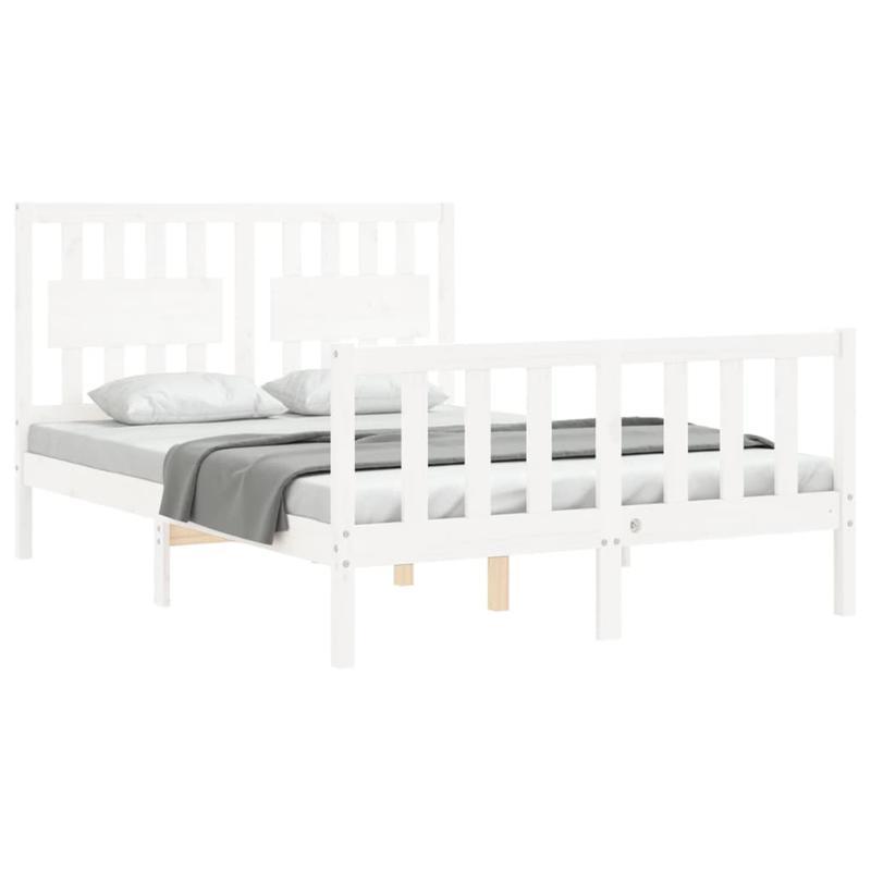 Bed Frame Without Mattress White 120x200cm Wood Solid pine Removable and durable