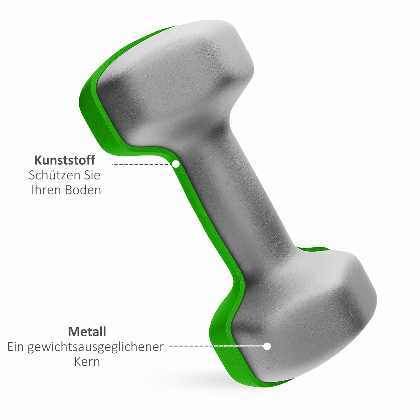 Dumbbell Set – Halter Set – Krachttrainingsset – Fitness Gewichten – Home Workout Set – Hexagonale Vorm – Inclusief Compact Opbergrek – Grijs, Groen, Zwart