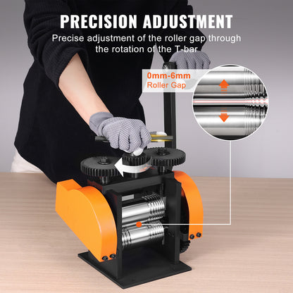 Rolmolen – Rolmachine – Metaalpers – Sieradenpers – Metalen Vormer – 3-in-1 Multifunctioneel – Instelbare Persdikte 0-6 mm