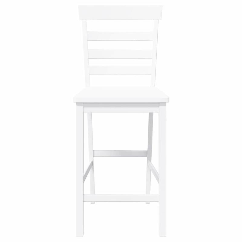 Barstoel – Barkruk – Barstoelen – Keukenstoel – Barkrukken – Set Van 2 – Wit – Massief Hout – Met Rugleuning – Eenvoudig In Elkaar Te Zetten