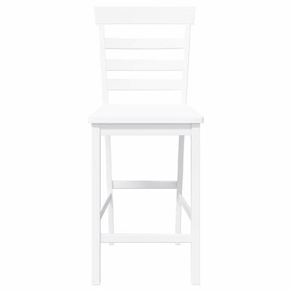 Barstoel – Barkruk – Barstoelen – Keukenstoel – Barkrukken – Set Van 2 – Wit – Massief Hout – Met Rugleuning – Eenvoudig In Elkaar Te Zetten