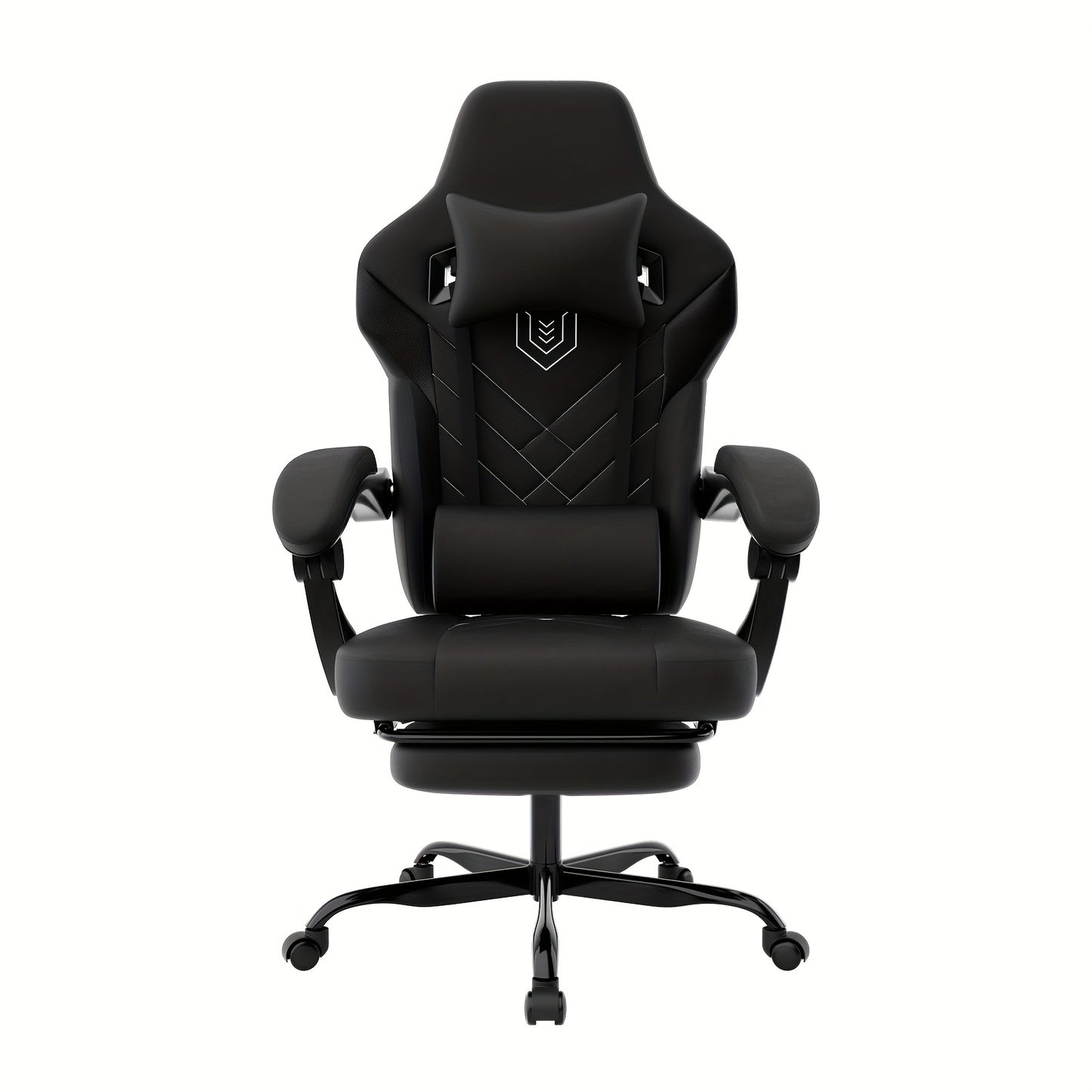 Gamingstoel – Gamestoel – Gaming Chair – Gamestoel Bureaustoel – Ergonomisch Design – Verstelbare Rugleuning 90°-135° – Inklapbare Voetensteun – PU-Leder Grijs