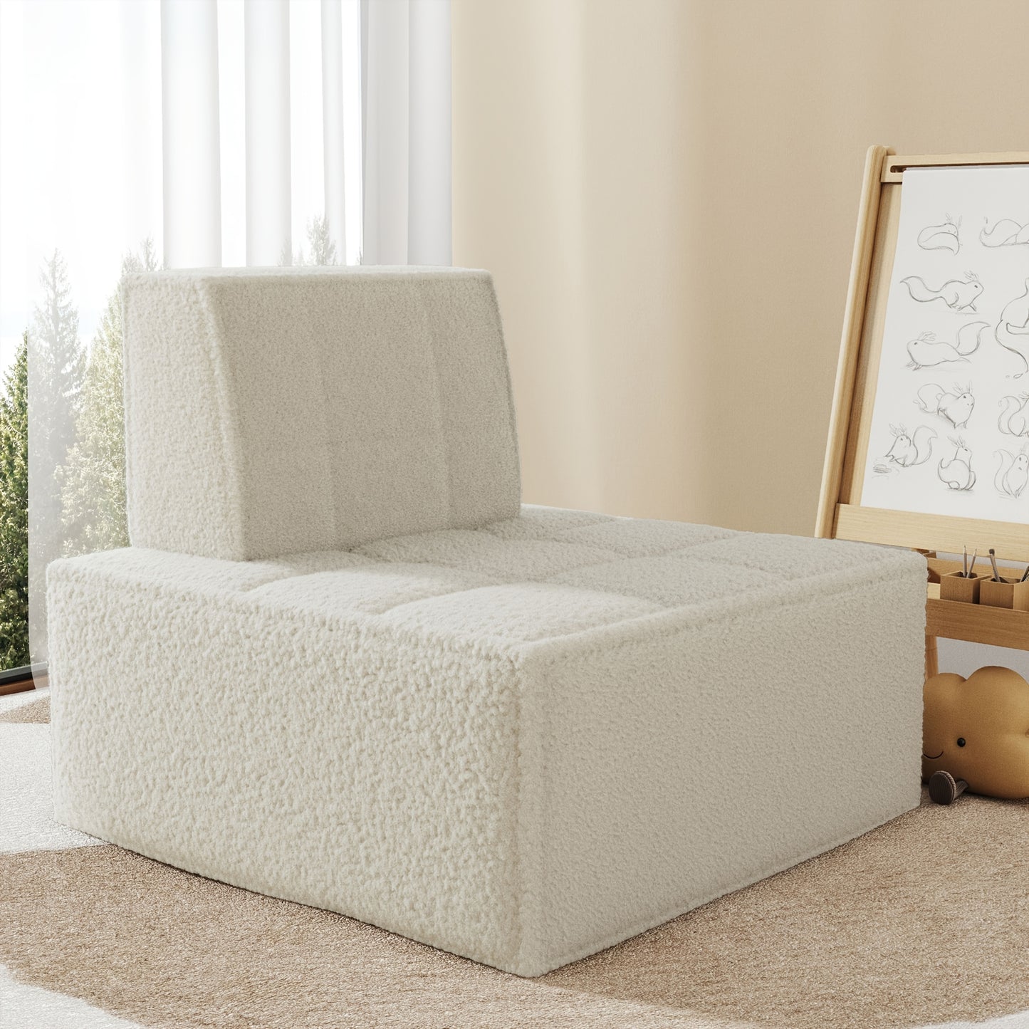 Mini Sofa - Space-Saving Compact Lounge Chair, Comfortable Reading Seat, Easy-to-Clean Pet Sofa, Suitable for Apartments and Living Rooms