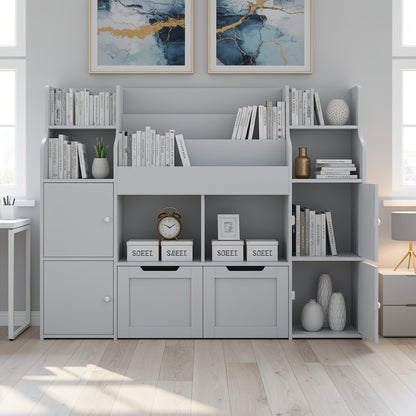 Kast – Ladekast – Boekenkast – Opbergkast – Opbergmeubel – Roze-Witte Houten Kast – Ruime Indeling – Eenvoudige Montage