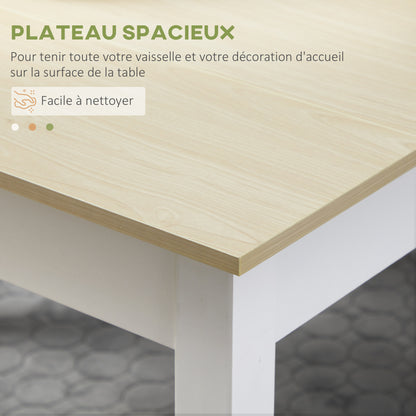 Eettafelset – Tafel Met Banken – Eettafelbank – Keukentafel – Eetkamerset – Houtkleur – Compact Ontwerp – Stevige Spaanplaat – 4-6 Personen