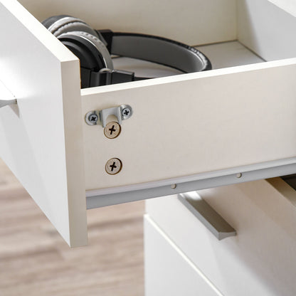 HOMCOM Office Storage Cabinet 3-Drawer Lockable Mobile File Cabinet 40 X 40 X 61.5 Cm White