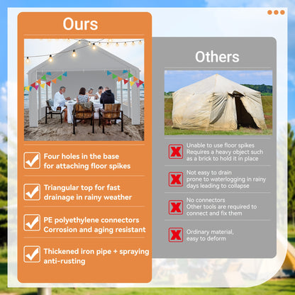 Feesttent – Partytent – Tuinpaviljoen – Tuintent – Paviljoen – 4x6 meter – Waterdicht Frame – Afneembare Zijwanden