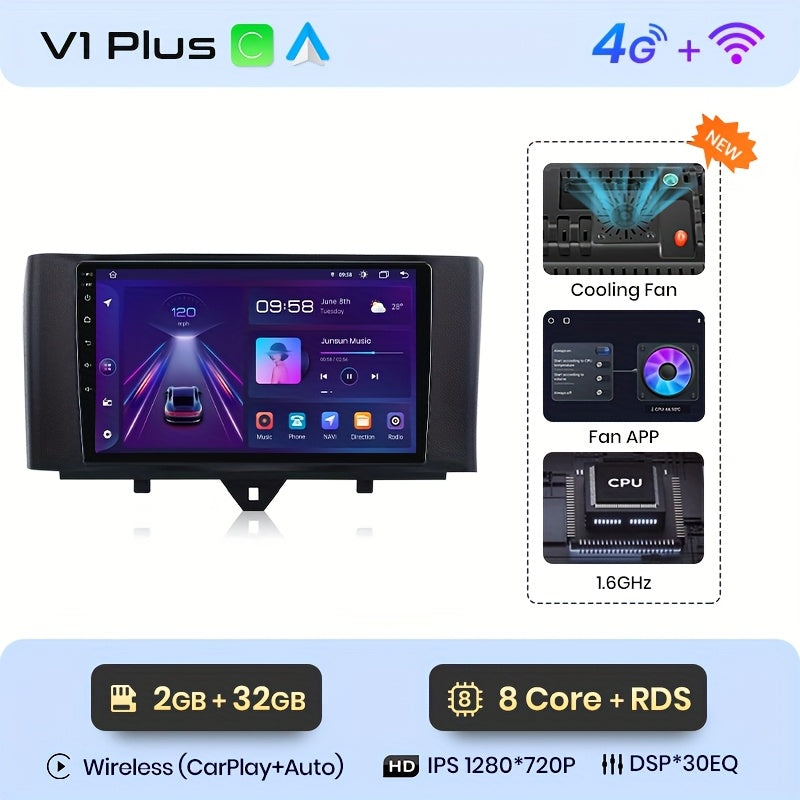 Autoradio 2-DIN – Multimedia Speler – GPS Navigatie – Android Auto – CarPlay – 4G Connectiviteit – 9 Inch Scherm – Achteruitrijcamera Aansluiting