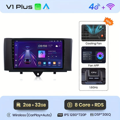 Autoradio 2-DIN – Multimedia Speler – GPS Navigatie – Android Auto – CarPlay – 4G Connectiviteit – 9 Inch Scherm – Achteruitrijcamera Aansluiting