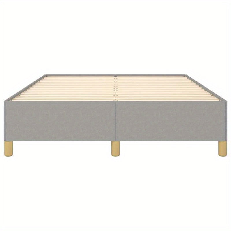 Contemporary Wooden Bed Frame with Grigio Chiaro 140x200cm Tissue - Removable Mattress, All-Season Comfort, Easy Assembly, No Power Needed, Modern Minimalist Design for Small Spaces, Bed Frame for Bedroom, Spacesaving Furnitu