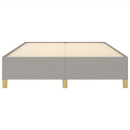 Contemporary Wooden Bed Frame with Grigio Chiaro 140x200cm Tissue - Removable Mattress, All-Season Comfort, Easy Assembly, No Power Needed, Modern Minimalist Design for Small Spaces, Bed Frame for Bedroom, Spacesaving Furnitu