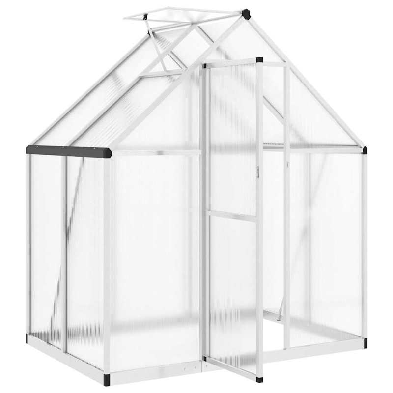 Aluminium Kas – Tuinkas – Plantenkas – Mini Kas – Buiten Kas – Silbern – Weerbestendig Aluminium Frame – 169x114x195 cm Met Fundering