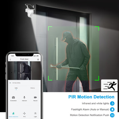 Beveiligingscamera – Camerabewaking – Buitencamera – IP-camera – Bewakingscamera – 3MP Full-Color Nachtzicht – Zonne-energie Met Menselijke Detectie