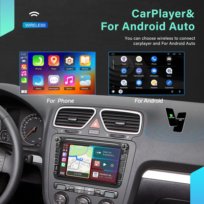 8-Core Car Stereo – Autoradio – Multimedia Speler – Headunit – Navigatiesysteem – 8 Inch Touchscreen – Draadloze CarPlay & Android Auto – 6GB RAM 128GB Opslag