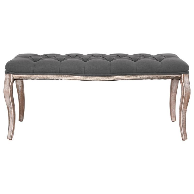 Modern Solid Wood Bench 110x38x48cm - Dark Gray Entryway Bench with Metallic Accents, Versatile Storage Stool for Living Room, Hallway & Home Decor, Storage Bench