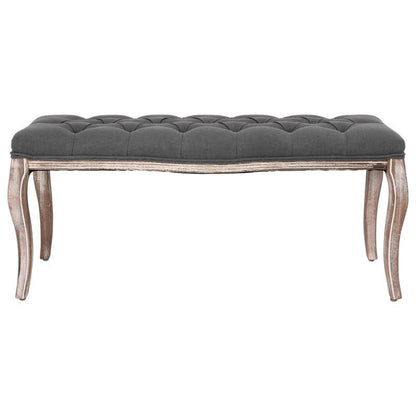 Modern Solid Wood Bench 110x38x48cm - Dark Gray Entryway Bench with Metallic Accents, Versatile Storage Stool for Living Room, Hallway & Home Decor, Storage Bench