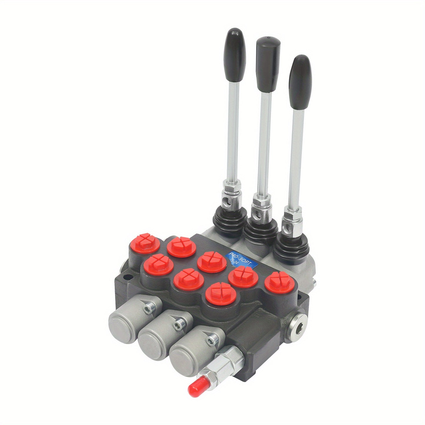 3P40 Multi way Directional Valve, Cast iron, Silvery+Black+Red, Pneumatic Control, Industrial Automation, Robust Construction, Durable Valve, Precision Engineering, Highquality Metal, Control Valve, Multidirectional Valve, Hy