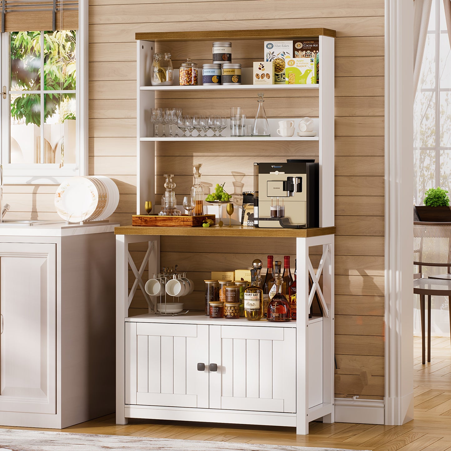 Keukenkast – Opbergkast – Buffetkast – Keukenonderkast – Keukenrek – Wit – 160x81x37 cm – Duurzaam Hout
