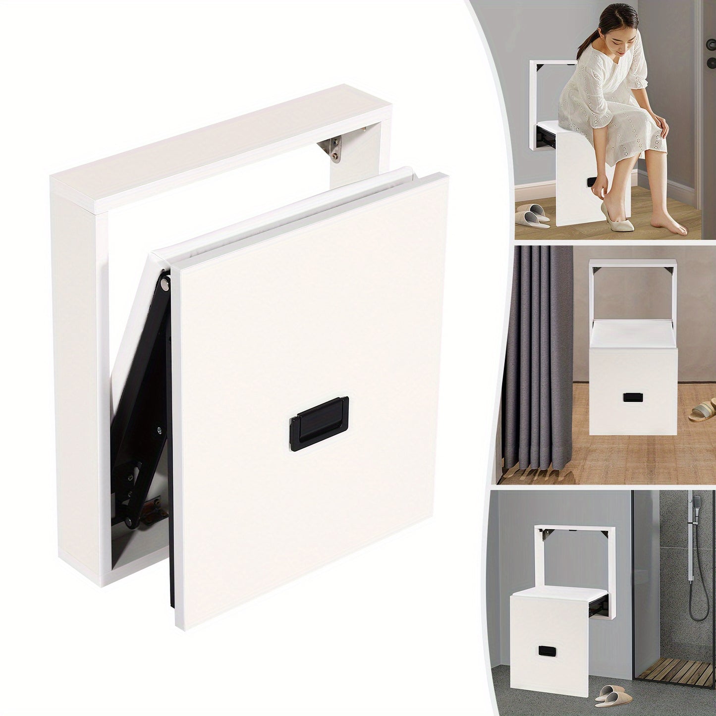 Schoenbank – Schoenopberger – Zitbank – Halbank – Opbergbank – Modern Wit – Ruime 3-in-1 Opbergruimte – Stevig Tot 150 kg