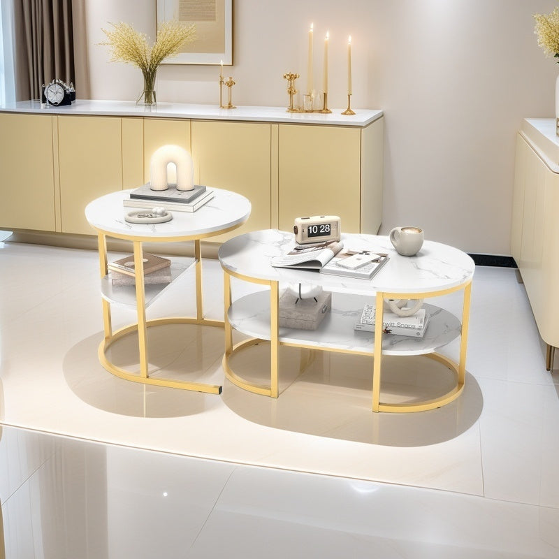 Salontafel – Koffietafel – Bijzettafel – Zettafel – Nesting Tafel – Ronde Set – MDF Blad – Metalen Frame – Ruimtebesparend – Veilig Zonder Scherpe Hoeken