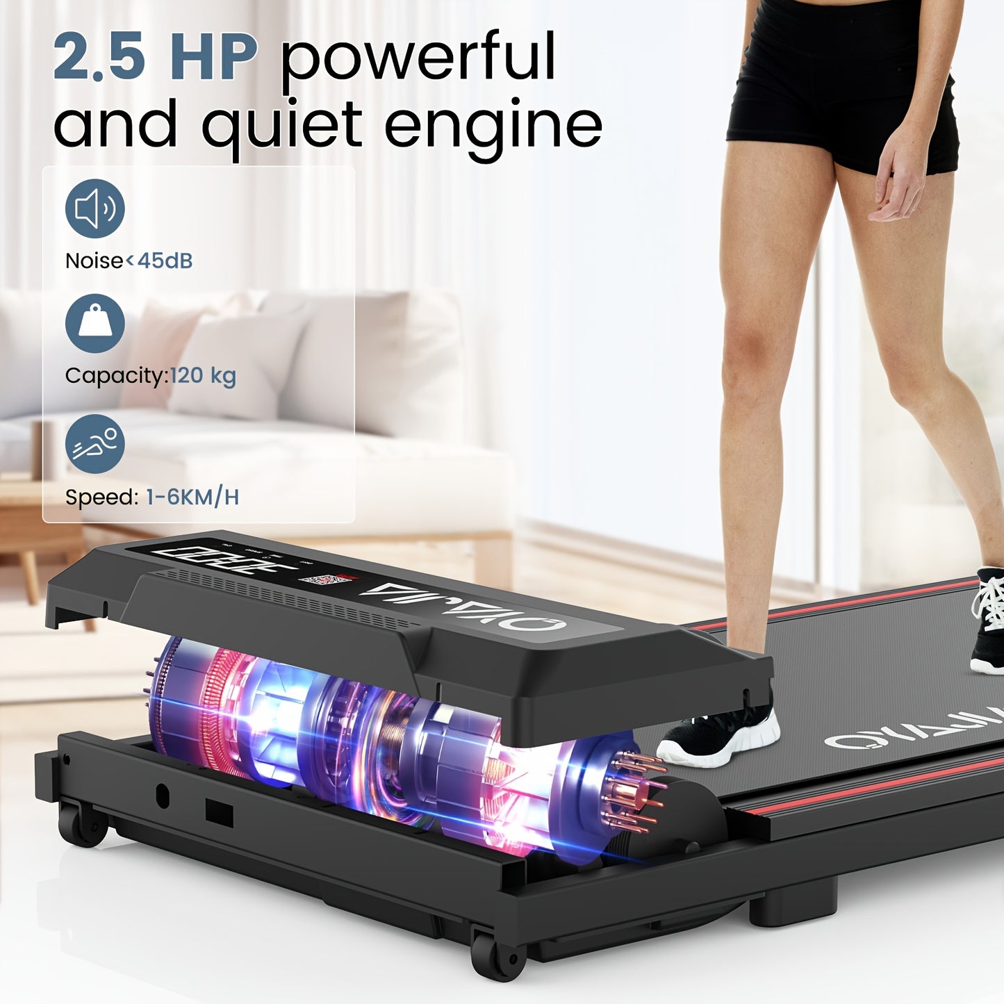 Loopband – Wandelband – Walking Pad – Treadmill – Hometrainer – Inklapbaar – 37,5x90 cm Loopvlak – Draadloze Afstandsbediening en App