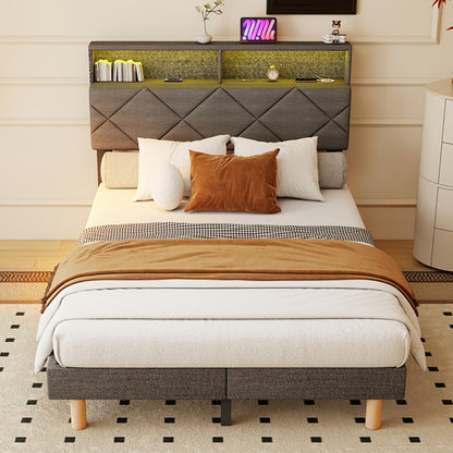 Soft Padded Bed 90/140*200Cm in Gray Color