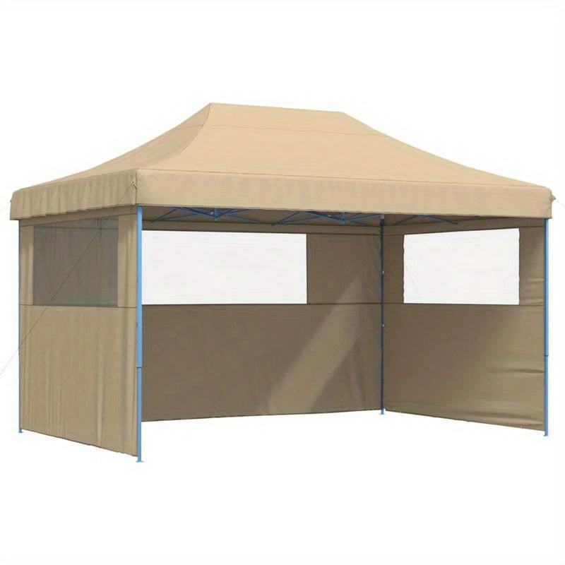 Portable Pop-Up Party Tent with 3-Sided Canopy & Zippered Doors - Instant Setup Event Tent with Beige & Blue Frame, Spacious Interior for Weddings, Birthdays, BBQs, Backyard Gatherings - Lightweight & Sturdy Design for Garden
