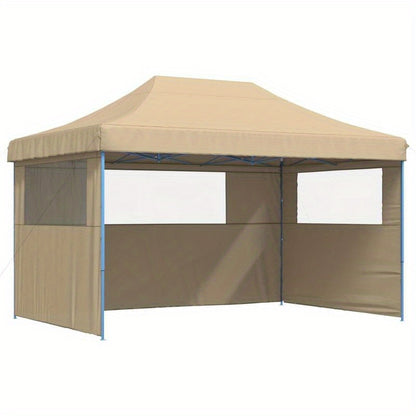 Portable Pop-Up Party Tent with 3-Sided Canopy & Zippered Doors - Instant Setup Event Tent with Beige & Blue Frame, Spacious Interior for Weddings, Birthdays, BBQs, Backyard Gatherings - Lightweight & Sturdy Design for Garden