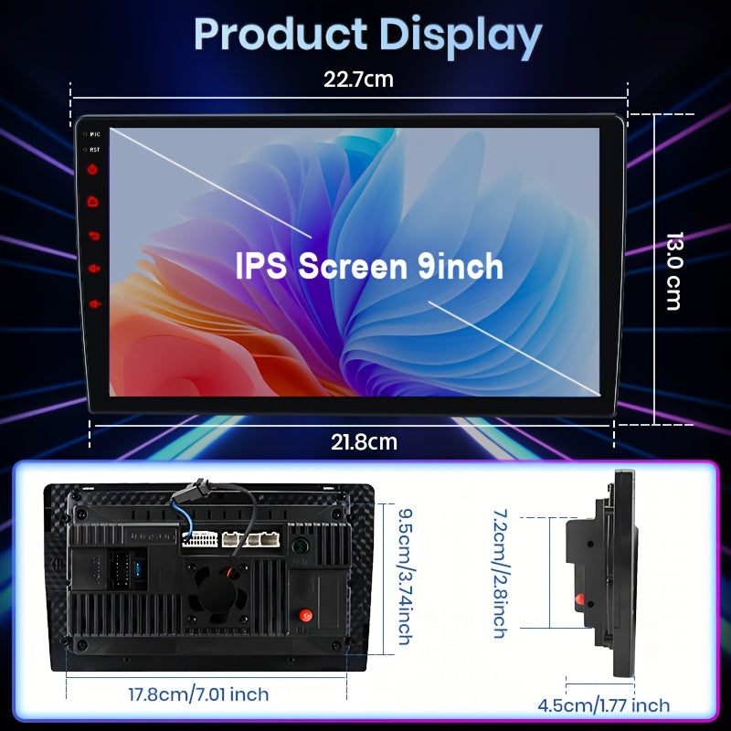 Multimedia Speler – Autoradio – Navigatiesysteem – Infotainmentsysteem – 2-DIN Unit – Draadloze CarPlay & Android Auto – 10-Inch IPS Scherm – 4GB RAM 64GB Opslag
