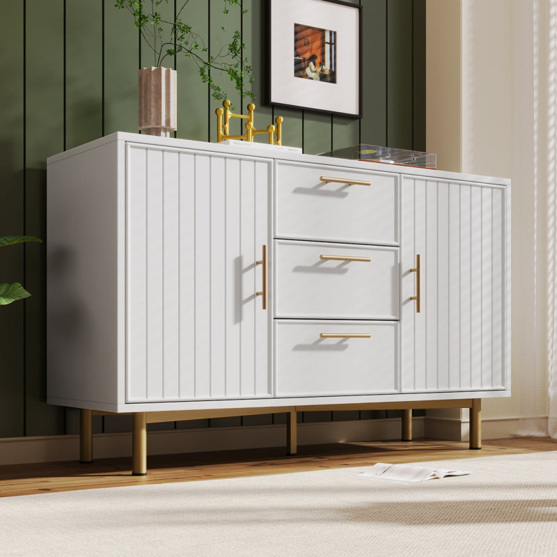 Kledingkast – Garderobekast – Opbergkast – Dichte Kast – Slaapkamerkast – Wit – 2 Deuren & 3 Lades – Metaal & Spaanplaat – Compact 75x120x40 cm