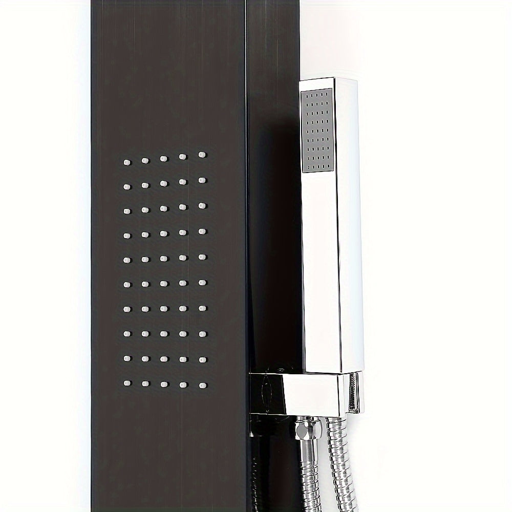 Douchepaneel – Douchekolom – Regendouche – Handdouche – Douchezuil – Zwart RVS – 4 Functies – Compact 130 cm Hoog