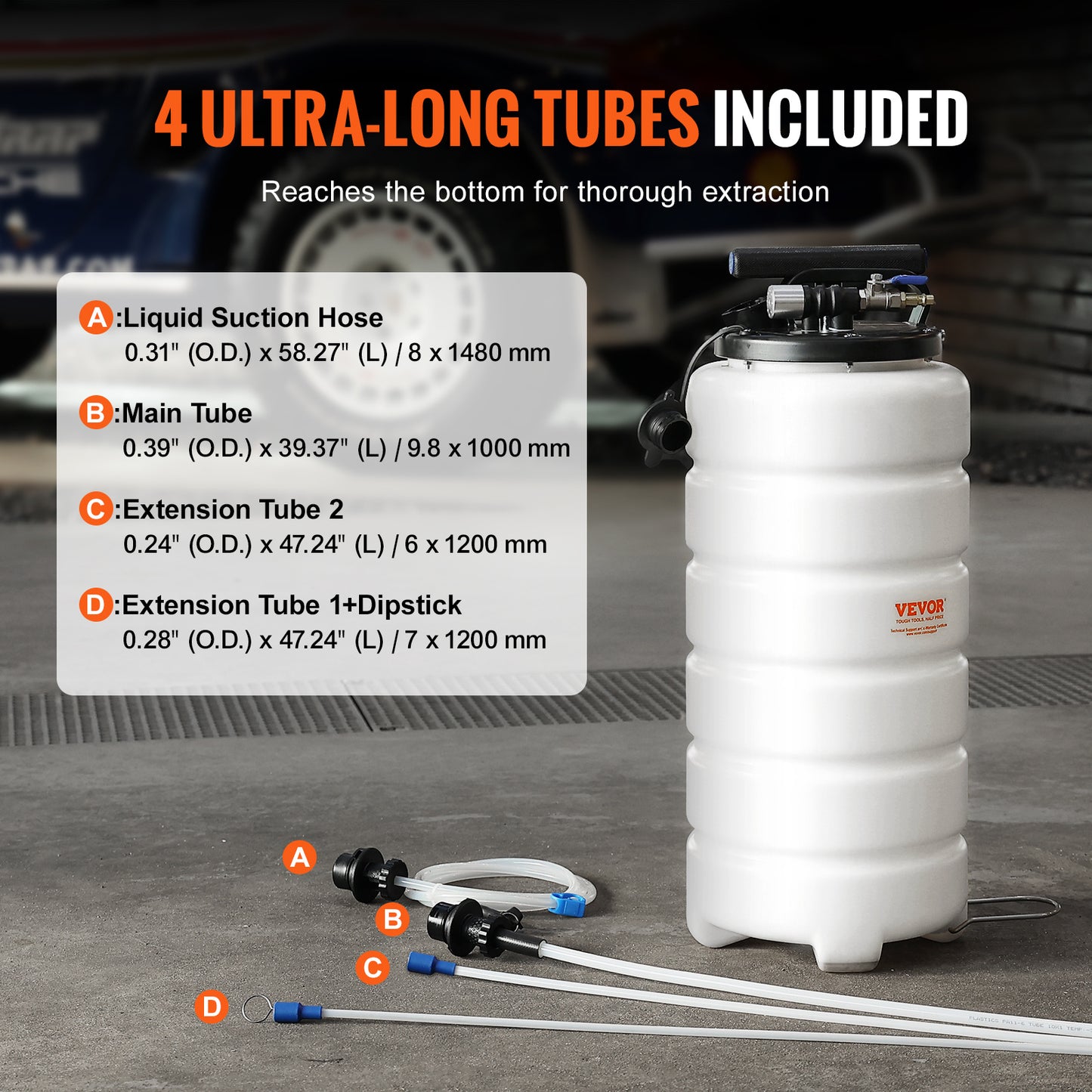 Olieafzuiger – Olie-extractor – Vloeistofafzuiger – Oliepomp – Oliewisselpomp – 15 Liter Tank – Pneumatisch en Handmatig