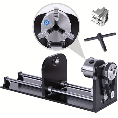 Rotary cutting machine and engraving machine accessories for A-axis, with 80mm three-jaw chuck and 230mm rail, CNC router/laser engraving machine rotary tool accessories, suitable for carving Golden wood