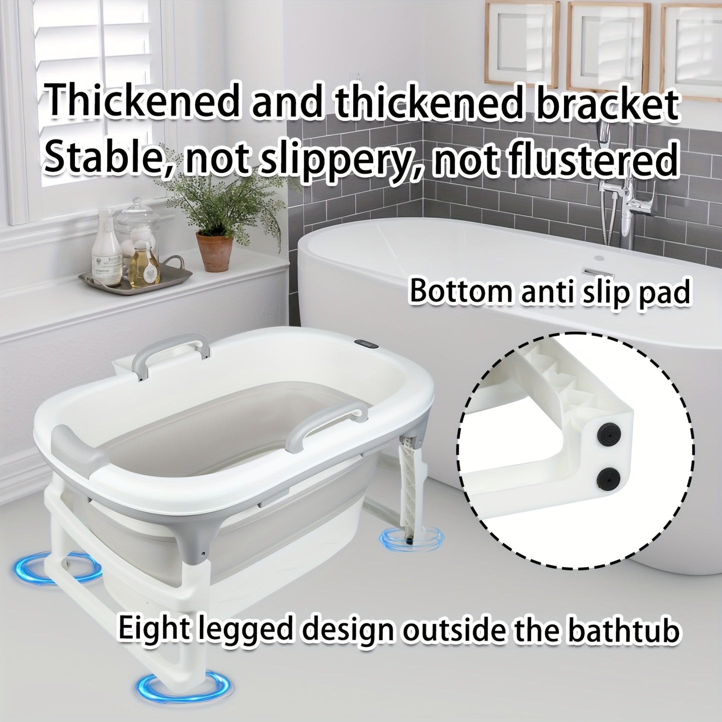 Opvouwbaar Badkuip – Opklapbaar Bad – Compact Bad – Ruimtebesparend Bad – Kinderbad – Lichtgewicht & Duurzaam PP – Past in Douchehoek 53x65x61 cm