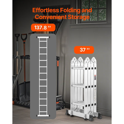 Inklapbare Ladder – Multitrap – Werksteiger – Trapladder – Platformladder – Lichtgewicht Aluminium – 3,6 Meter Bereik