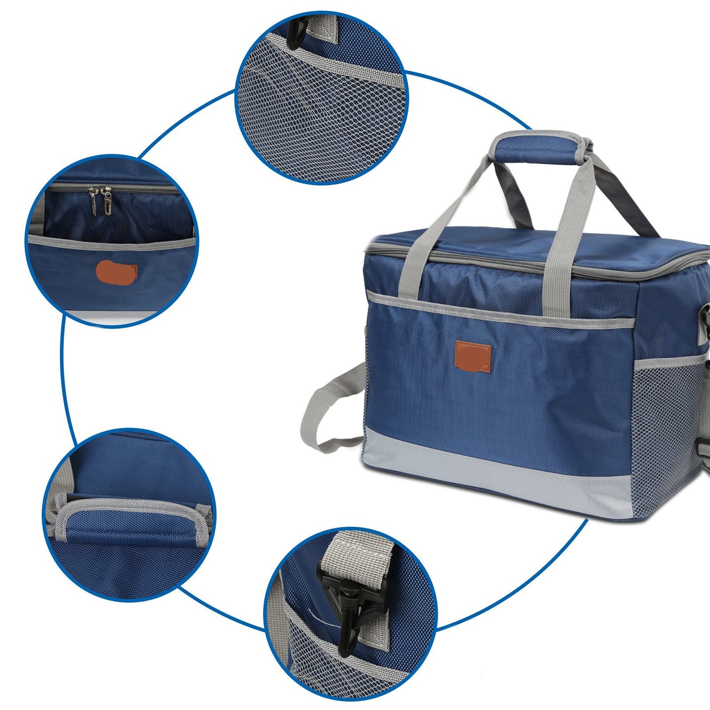 Koel- En Warmhoudtas – Geïsoleerde Koeltas – Picknicktas – Reistasje – 15 Liter – 600D Oxford Stof – Inclusief 2 Koelelementen