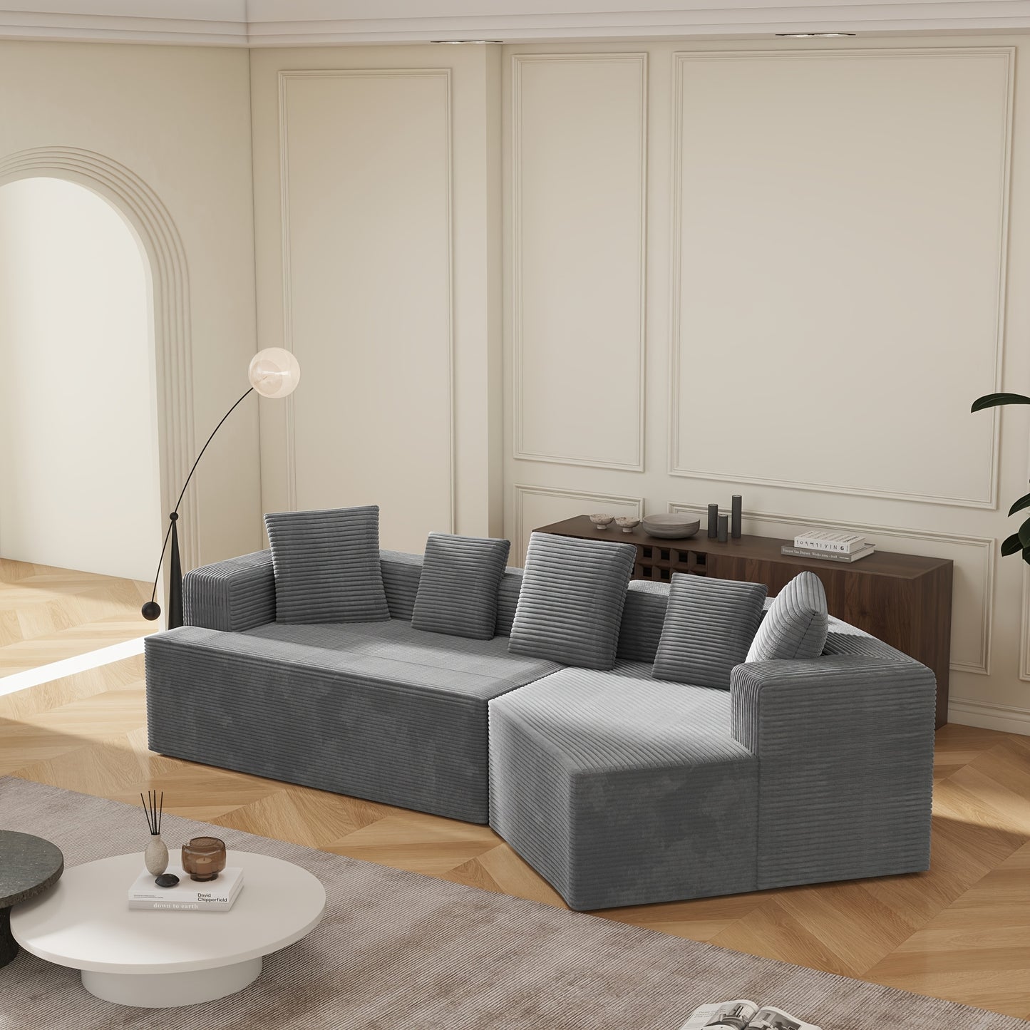 Moderne Modulaire Bank – Hoekbank – Slaapbank – Loungebank – Zithoek – Diepe Zitting – Geen Montage Nodig – Gecomprimeerd Zonder Hout