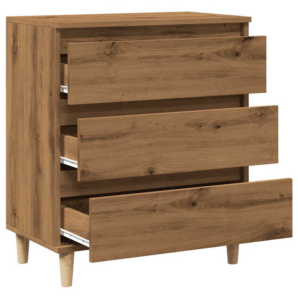 Sideboard 60X35X70 Cm Bewerkt Wood Artisanaal Oakkleur Removable Storage Practical